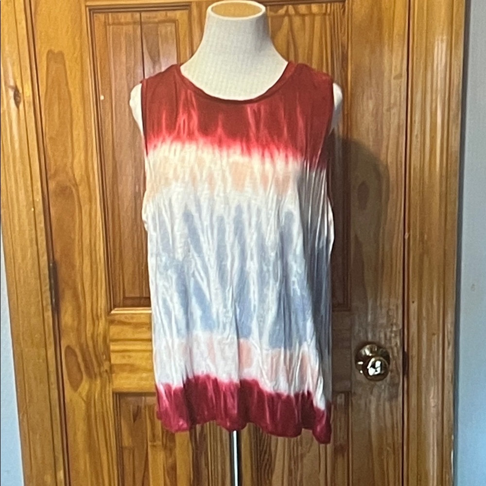Knox Rose Burgundy and White Sleeveless Tank